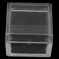 Kunststoff Perlen Behälter, Quadrat, transparent, 25x19mm, verkauft von PC