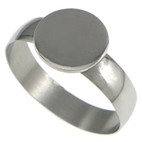 Stainless Steel Pad Ring Base, original color, 10mm, 5mm, US Ring 