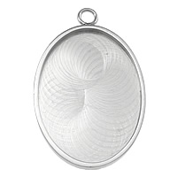 Stainless Steel Pendant Setting, Flat Oval, original color Approx 2mm, Inner Approx 
