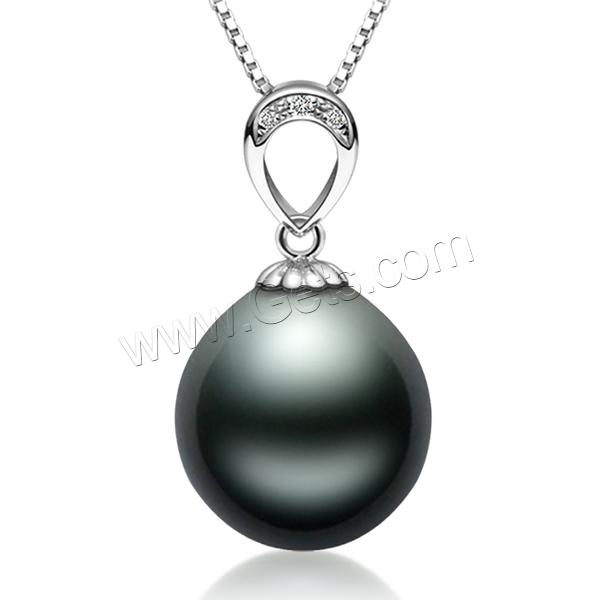 Tahitian Pearls Pendant, with Diamond & Brass, Teardrop, natural, different size for choice, black, Hole:Approx 2-7mm, Sold By PC