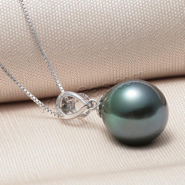 Perles de Tahiti Pendentif, avec diamantlosange & laiton, larme, naturel, normes différentes pour le choix, noire, Trou:Environ 2-7mm, Vendu par PC