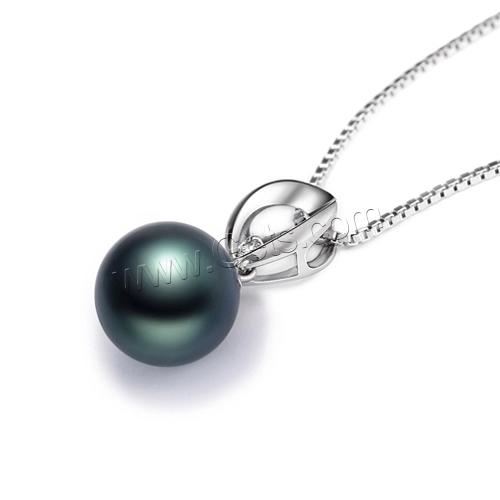 Tahitian Pearls Pendant, with hot melt glue stick & Diamond & Brass, Round, natural, different size for choice, black, Hole:Approx 2-7mm, Sold By PC