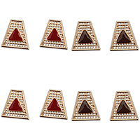 Resin Zinc Alloy Earring, with Resin, stainless steel post pin, Trapezium, gold color plated, faceted & hollow nickel, lead & cadmium free 