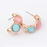 Resin Zinc Alloy Earring, with Resin, stainless steel post pin, gold color plated, nickel, lead & cadmium free 