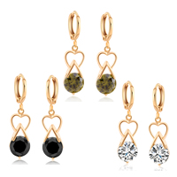 Gets® Jewelry Earring, Brass, 18K gold plated, with cubic zirconia & faceted nickel, lead & cadmium free 
