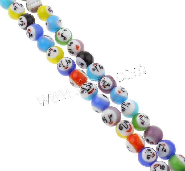 Cartoon Lampwork Perlen, handgemacht, verschiedene Größen vorhanden, gemischte Farben, Bohrung:ca. 1mm, Länge:ca. 13.5 ZollInch, verkauft von Strang