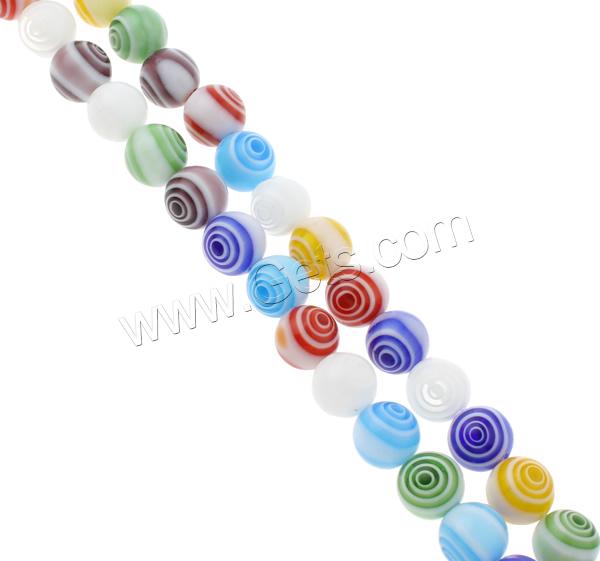 Millefiori Glass Beads, Round, handmade, different size for choice, mixed colors, Hole:Approx 1mm, Length:Approx 14.5 Inch, Sold By Strand