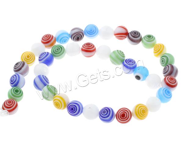 Millefiori Glass Beads, Round, handmade, different size for choice, mixed colors, Hole:Approx 1mm, Length:Approx 14.5 Inch, Sold By Strand