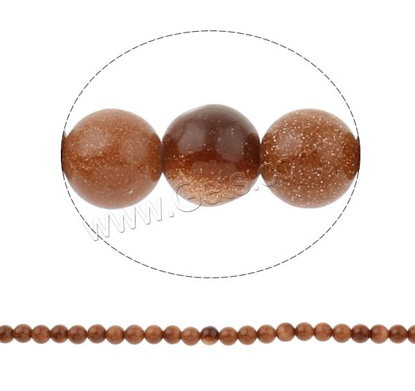 Goldstone Beads, Round, different size for choice, mixed colors, Hole:Approx 1mm, Length:Approx 14.5 Inch, Sold By Strand