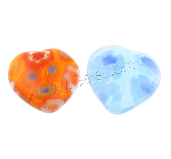 Millefiori Glass Cabochon, Heart, handmade, different size for choice & flat back, mixed colors, 200PCs/Bag, Sold By Bag