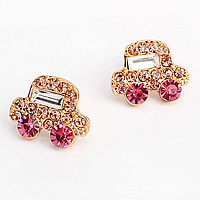 Zinc Alloy Rhinestone Stud Earring, with Crystal, stainless steel post pin, Car, gold color plated, with rhinestone, nickel, lead & cadmium free 