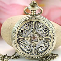 Ожереловые наручные часы, цинковый сплав, Плоская круглая форма, 48mm, длина:Приблизительно 31 дюймовый, продается Strand