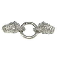 Zinc Alloy Leather Cord Clasp, Animal, plated, with end cap nickel, lead & cadmium free, 64mm  Approx 8mm 