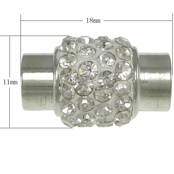 Cierre Magnético de Metal, con Arcilla analiar de diamantes de imitación AB, chapado, con 75 diamantes de imitación, más colores para la opción, 18x11mm, agujero:aproximado 6mm, Vendido por UD