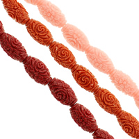 Synthetic Coral Beads, Drum, carved Approx 1.5mm Approx 15.3 Inch, Approx 