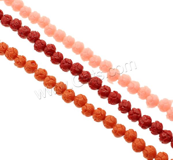 Synthetic Coral Beads, Flower, carved & different size for choice, more colors for choice, Hole:Approx 1mm, Length:Approx 12-15.7 Inch, Sold By Strand