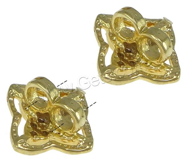 2 Hole Zinc Alloy Button, Flower, plated, with rhinestone, more colors for choice, nickel, lead & cadmium free, 14x14x6mm, Hole:Approx 2.5mm, Sold By PC