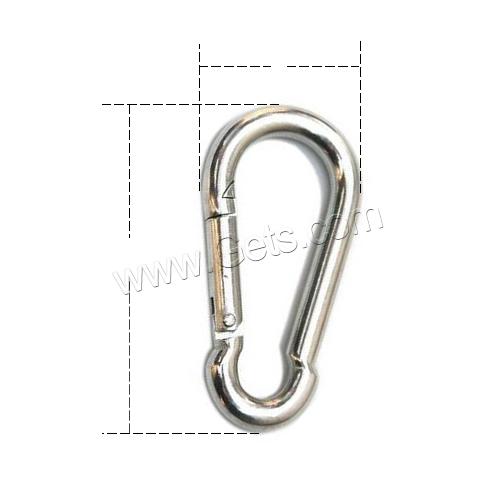 Stainless Steel Carabiner Key Ring, 304 Stainless Steel, different size for choice, original color, Sold By PC