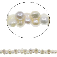 Perles nacres baroques de culture d'eau douce , perle d'eau douce cultivée, naturel, blanc, 9-10mm Environ 0.8mm Environ 15.7 pouce, Vendu par brin
