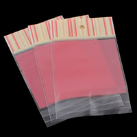 Самоклеющиеся пакеты OPP, Прямоугольная форма, прозрачный, розовый отверстие:Приблизительно 8mm, продается PC