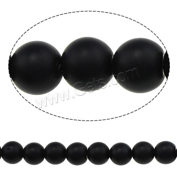 Черный камень, черный камень, Круглая, больше размеров для выбора & глазированный, длина:15 дюймовый, продается Strand