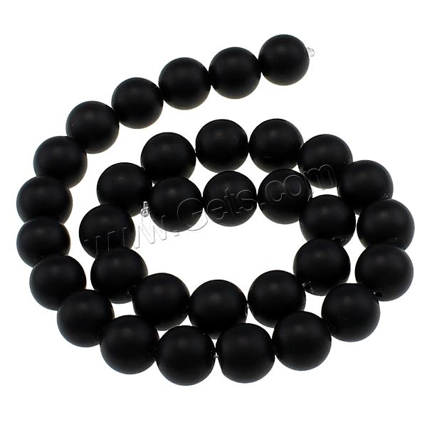 Black Stone Bead, Round, more sizes for choice & frosted, Length:15 Inch, Sold By Strand