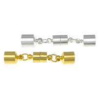 Brass Magnetic Clasp, plated, with end cap Approx 6mm 
