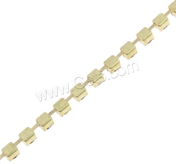 Brass Rhinestone Claw cadena, metal, chapado, diverso tamaño para la opción & con diamantes de imitación, más colores para la opción, libre de plomo & cadmio, Vendido por m