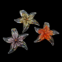 Pendentifs Murano fleur intérieur, chalumeau, étoile de mer, fait à la main, fleur intérieure, plus de couleurs à choisir Environ Vendu par PC