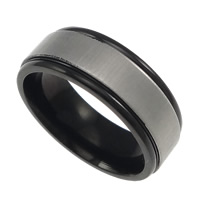 Men Stainless Steel Ring in Bulk, 304 Stainless Steel, plated, two tone, 7mm, US Ring 