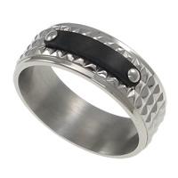Men Stainless Steel Ring in Bulk, 304 Stainless Steel, with Silicone, original color, 8mm, US Ring 
