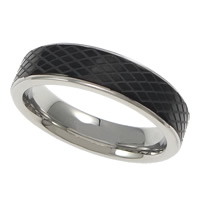 Нержавеющая сталь Человек палец кольцо, Нержавеющая сталь 304, эмаль, черный, 6mm, размер:11, продается PC