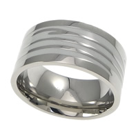 Esmalte de acero inoxidable anillo de dedo, acero inoxidable 304, color original, 10mm, tamaño:8, Vendido por UD