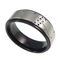 Нержавеющая сталь Человек палец кольцо, Нержавеющая сталь 304, Другое покрытие, двухцветный, 8mm, размер:10, продается PC