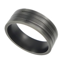 Stainless Steel Finger Ring, 304 Stainless Steel, black ionic, 8mm, US Ring 