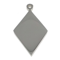 Stainless Steel Tag Charm, 304 Stainless Steel, Rhombus, original color Approx 1.5mm 