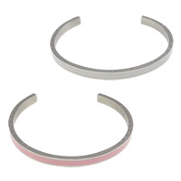 Stainless Steel Cuff Bangle, 304 Stainless Steel, enamel 5mm Approx 6 Inch 