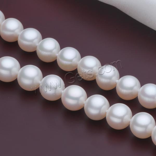 Natural Freshwater Pearl Necklace, brass bayonet clasp, Round, different length for choice, more colors for choice, Grade AAAA, 9-10mm, Sold By Strand