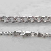 Collar de la joyería de plata esterlina, plata de ley 925, cadenilla, 5x8mm, longitud:22 Inch, Vendido por Sarta