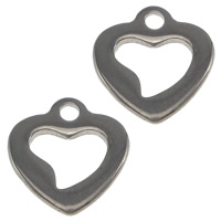 Stainless Steel Heart Pendants, 304 Stainless Steel, machine polishing, original color Approx 1mm 