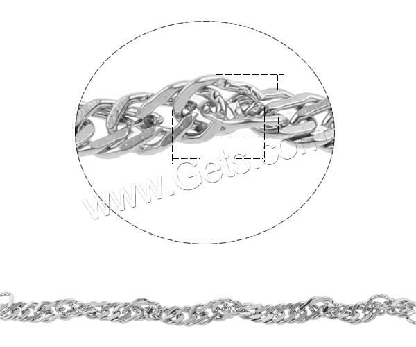 Stainless Steel Wheat Chain, different size for choice, original color, Sold By m