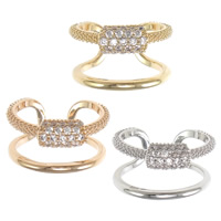 Cubic Zirconia Micro Pave Brass Finger Ring, plated & micro pave cubic zirconia 13mm 