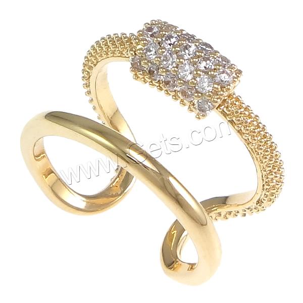 Cubic Zirconia Micro Pave Brass Finger Ring, plated, different size for choice & micro pave cubic zirconia, more colors for choice, 13mm, Sold By PC