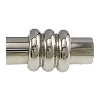 Runder Edelstahl Magnetverschluss, 304 Edelstahl, Zylinder, plattiert, keine, 18.5x9mm, Bohrung:ca. 5mm, verkauft von PC