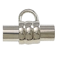 Round Stainless Steel Magnetic Clasp, 316 Stainless Steel, plated, with loop Approx 5mm 