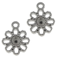 Stainless Steel Pendant Setting, 316 Stainless Steel, Flower, plated, blacken Approx 1.5mm 