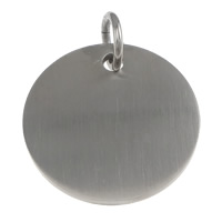 Stainless Steel Tag Charm, 304 Stainless Steel, Flat Round, plated Approx 7mm 
