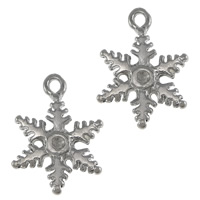 Stainless Steel Pendant Setting, 316 Stainless Steel, Snowflake, plated Approx 1mm, Inner Approx 1.5mm 