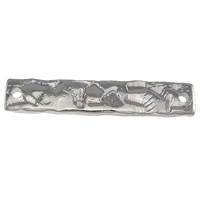 Stainless Steel Connector Bar, 304 Stainless Steel, Rectangle, plated, 1/1 loop & hammered Approx 1mm 