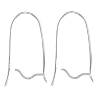 925 Sterling Silver Kidney Earwires, plated 1mm .5 Inch 